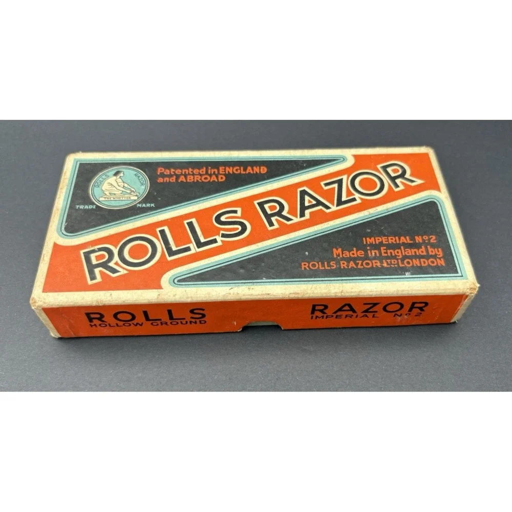 Vintage barber mens Rolls Razor Imperial 2 blade shaver kit original box 1930's